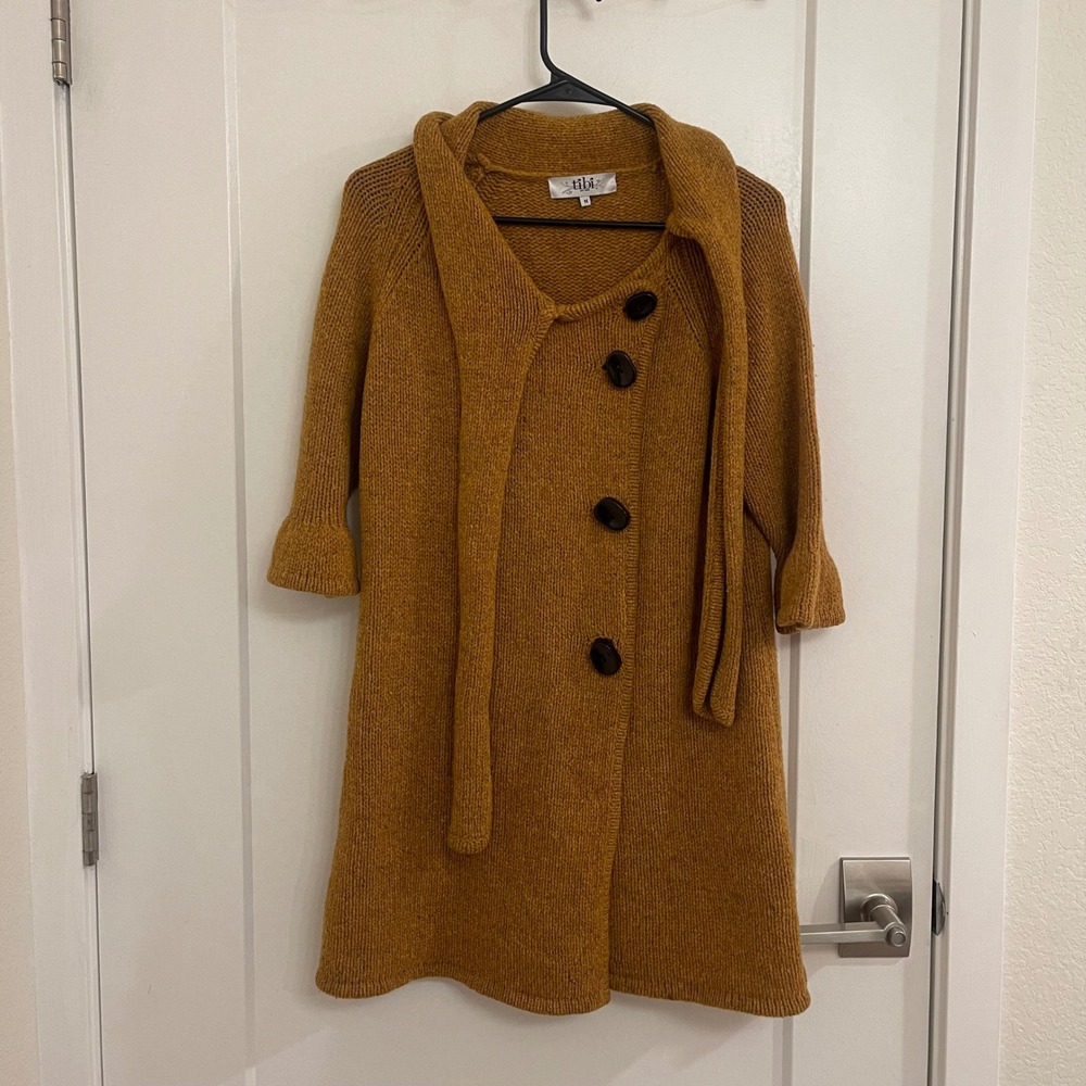 Tibi Womens Gorgeous Wool Fall Long Cardigan Chic Old Money Retro